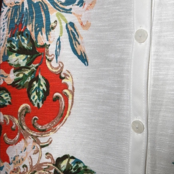 Akemi & Kim by Anthropologie size medium creamy white & coral print tank top - Picture 10 of 13